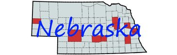 Map of Nebraska with highlighted counties and text overlay.