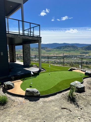 Green Guard Eco-Scapes designs and installs putting greens. Who says being WaterWise can't be fun!