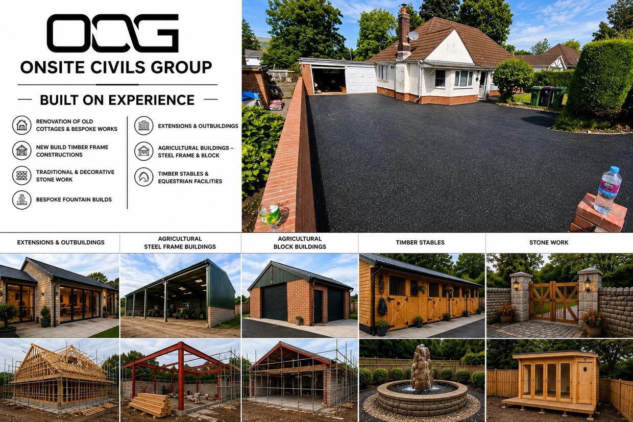 Onsite Civils Group showcasing diverse construction and renovation projects.