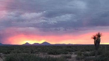 View to the west at sunset.