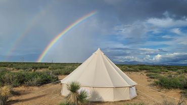 Double rainbow in the desert