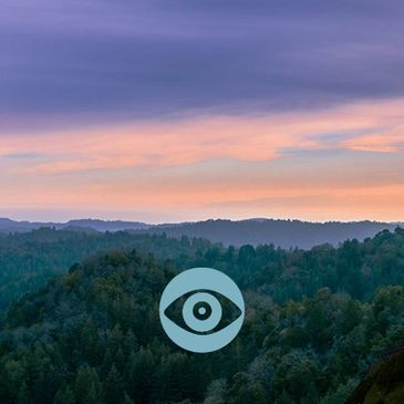 Core Purpose. Continuation of a mountain with a symbolic eye portraying our purpose in business.
