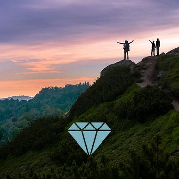 Core Values. People have reached a summit. Symbolizes the end result. It's what we strive for.