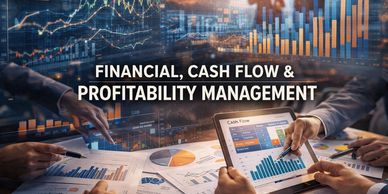 Team analyzing financial and cash flow data charts.