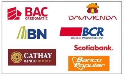Logos of various Latin American banks displayed together.