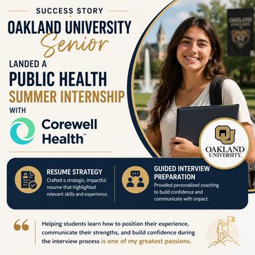 Oakland University senior landed a Public Health summer internship with Corewell Health after target