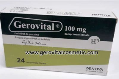 Box of Gerovital 100 mg film-coated tablets by Zentiva.