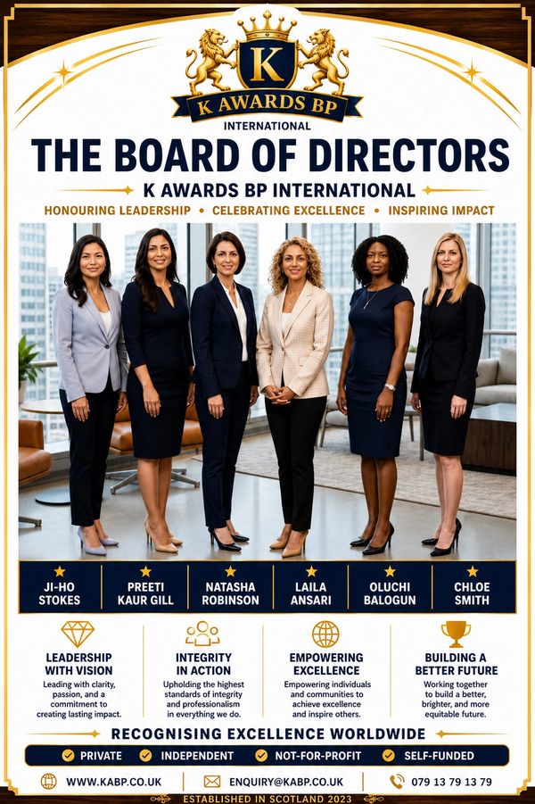 Luxury K Awards BP board of directors leadership and governance poster.