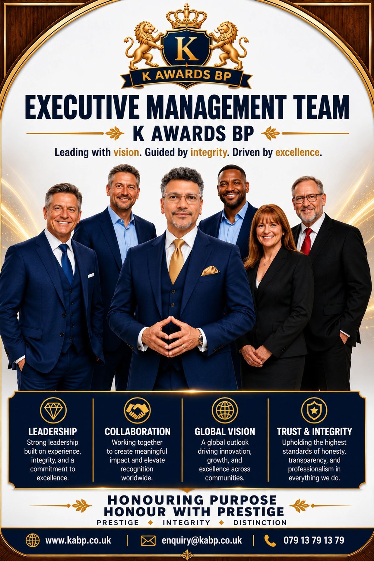 Meet the Executive Management Team of K Awards BP International. Our leadership team