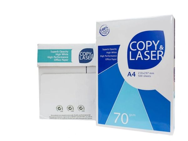 Two packs of Copy & Laser A4 office paper, 70 gsm, 500 sheets each.