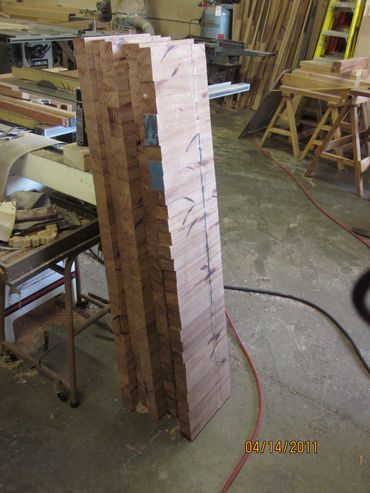 Edge grain glue up, phase 1 of the 2 part glue up.