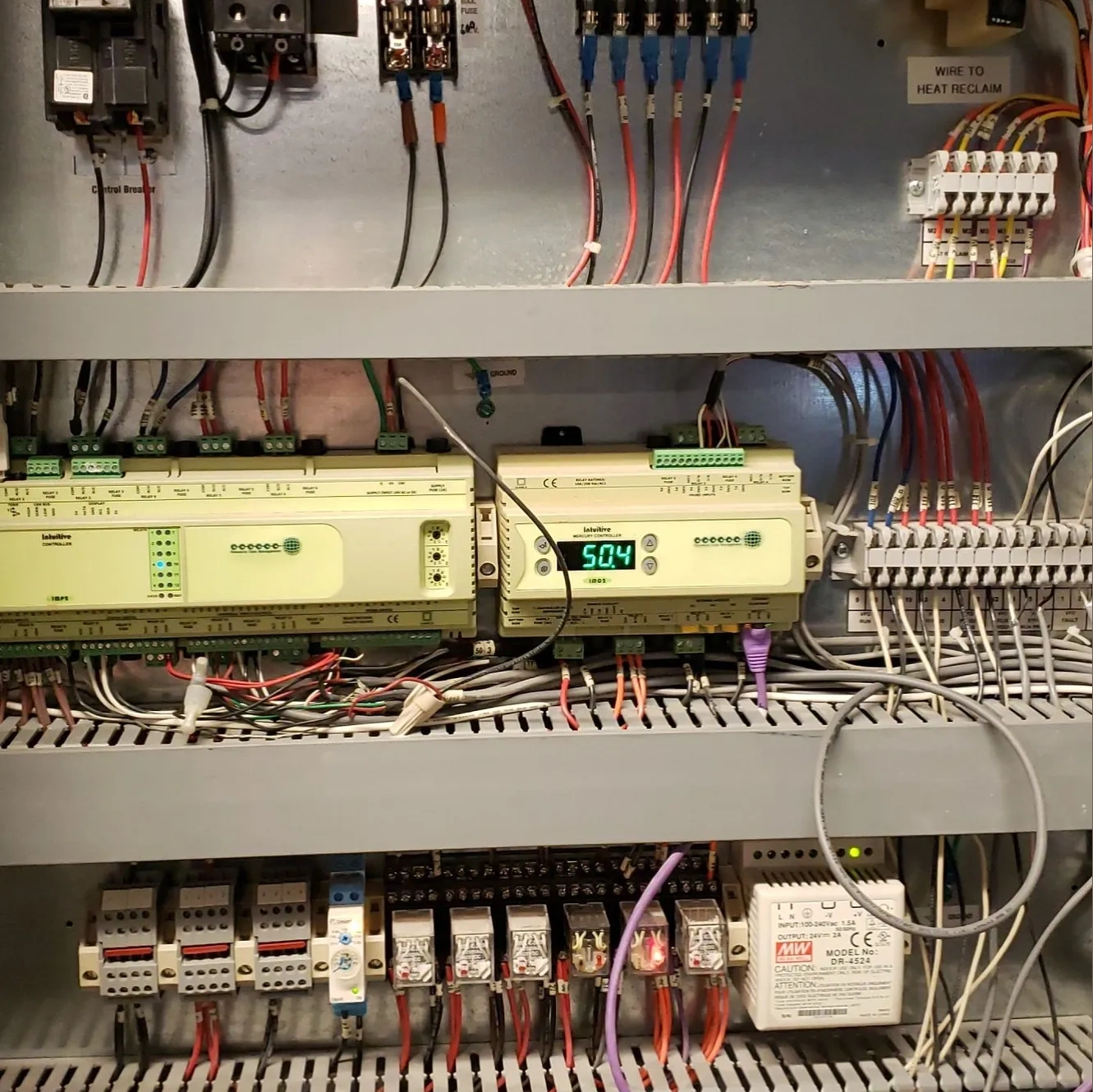 Hill Phoenix Refrigeration rack electrical panel with RDM controls.