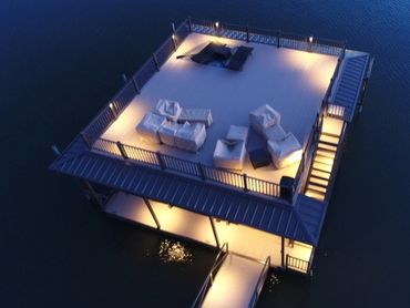 Floating Dock with upper deck on Nickajack Lake