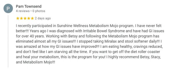 Betsy Markle Registered Dietitian Nutritionist Sunshine Wellness. Heal your metabolism