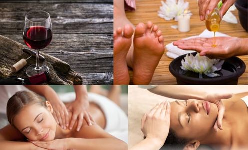 Wine, Sugar Srub, Body Massage, Facial