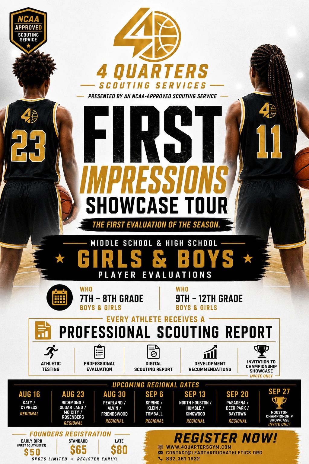 Basketball scouting service showcase for middle and high school boys and girls.
