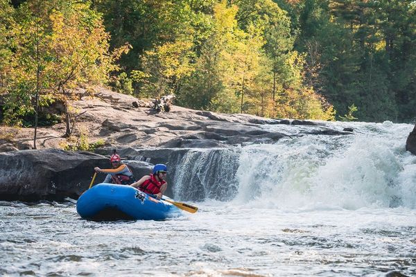 Scenic views of the Wolf River. Best time to go whitewater rafting on the Wolf River.  