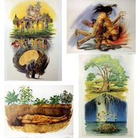 Set of 4 prints of the Creation story.