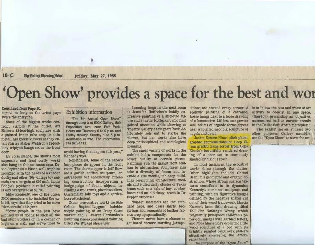 Newspaper review for a photo exhibition.