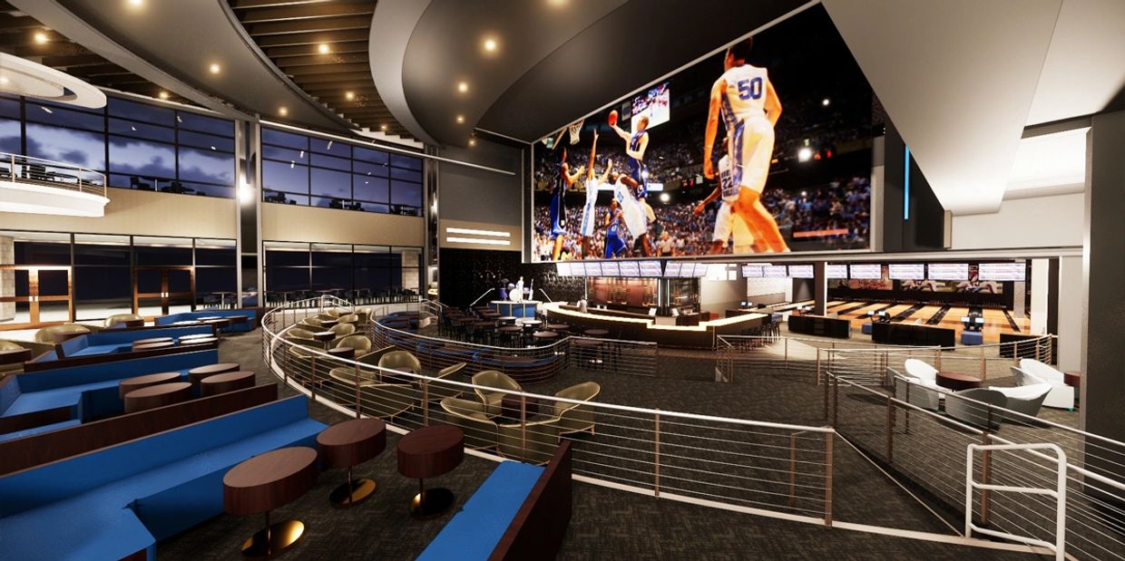 Rendering of the Sports Bar area.