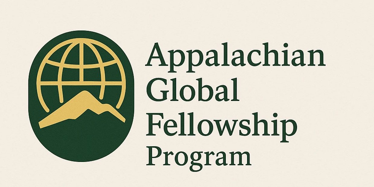 Logo of Appalachian Global Fellowship Program with a globe and mountain design.