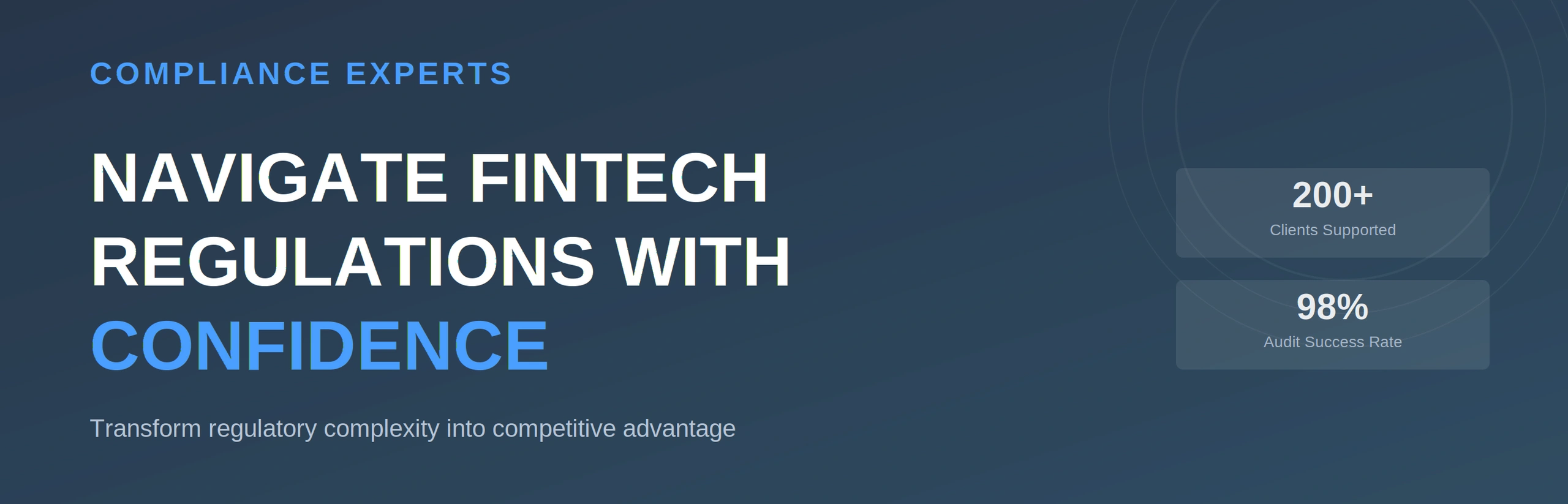 Compliance experts help navigate fintech regulations with confidence.