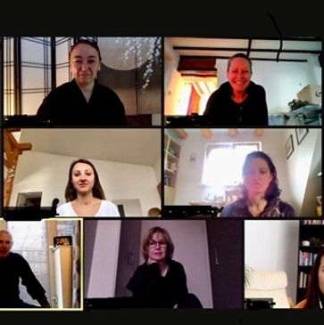 A Zen group meeting online via Zoom