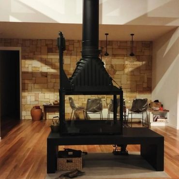 Sculpt wood fireplace install on the Sunshine Coast.