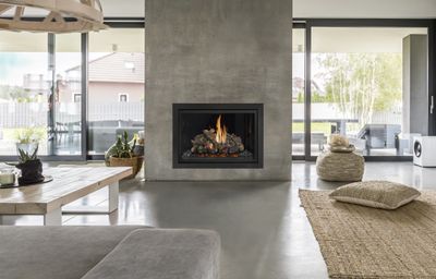 Lopi gas fireplace inbuilt install. Fireplace installation on the Sunshine coast.
Clean modern.