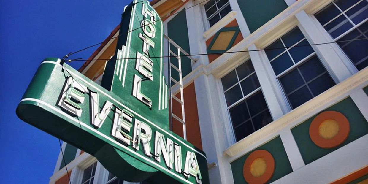 The Hotel Evernia was built in 1925, during the Real Estate boom of that era. 