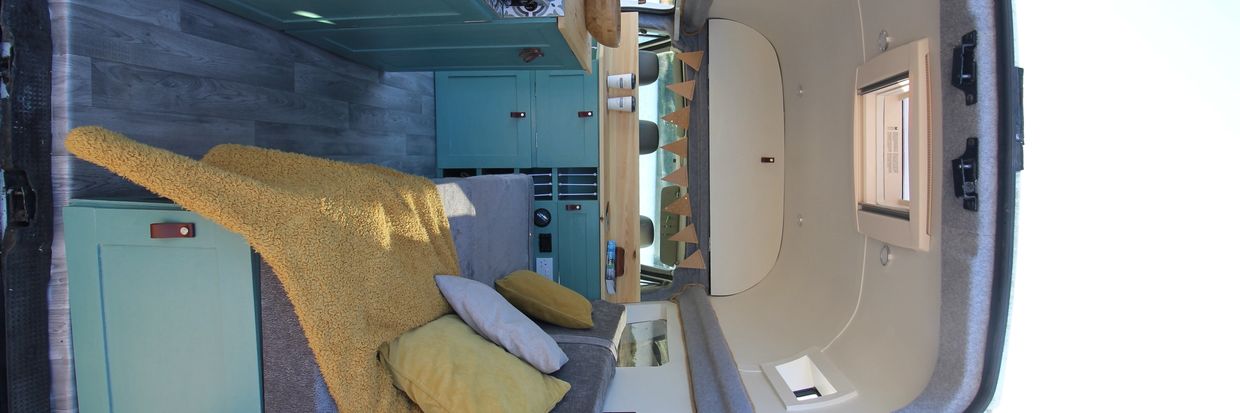 Rear picture from behind the stunning vivaro campervan conversion 