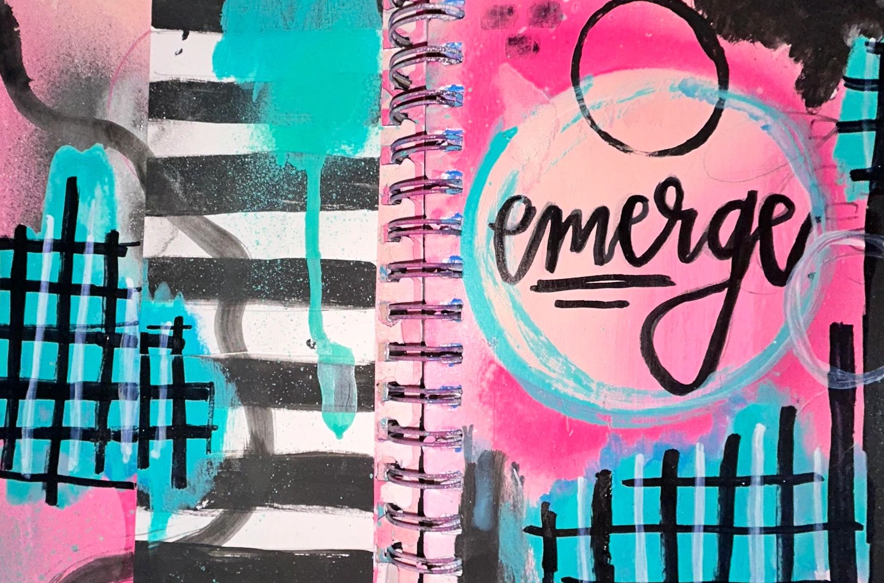 This Art Journal Page is quite simple. Made with Acrylic Paint, paper design scraps, and spray paint