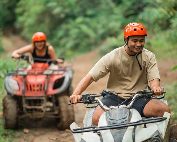 Two people enjoying ATV ride