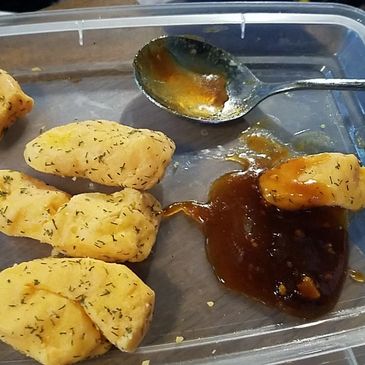 Garlic & Dill Cheese Curds Dipped In Big K'z Glaze.. (Courtesy Of Janet S.)