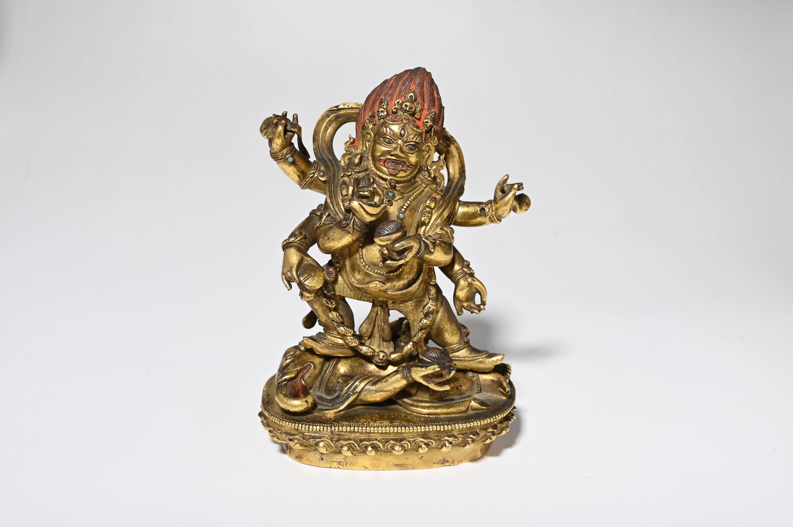 Sino Tibet 18th century gilt bronze Mahakala Hollywood Galleries Hong Kong