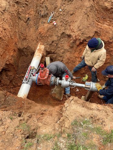 Making a Hot Tap on a 6-inch waterline