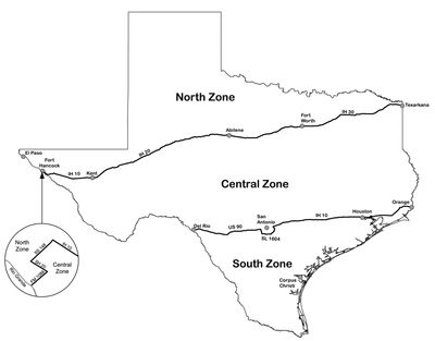 Texas Dove Hunting Zone Boundaries