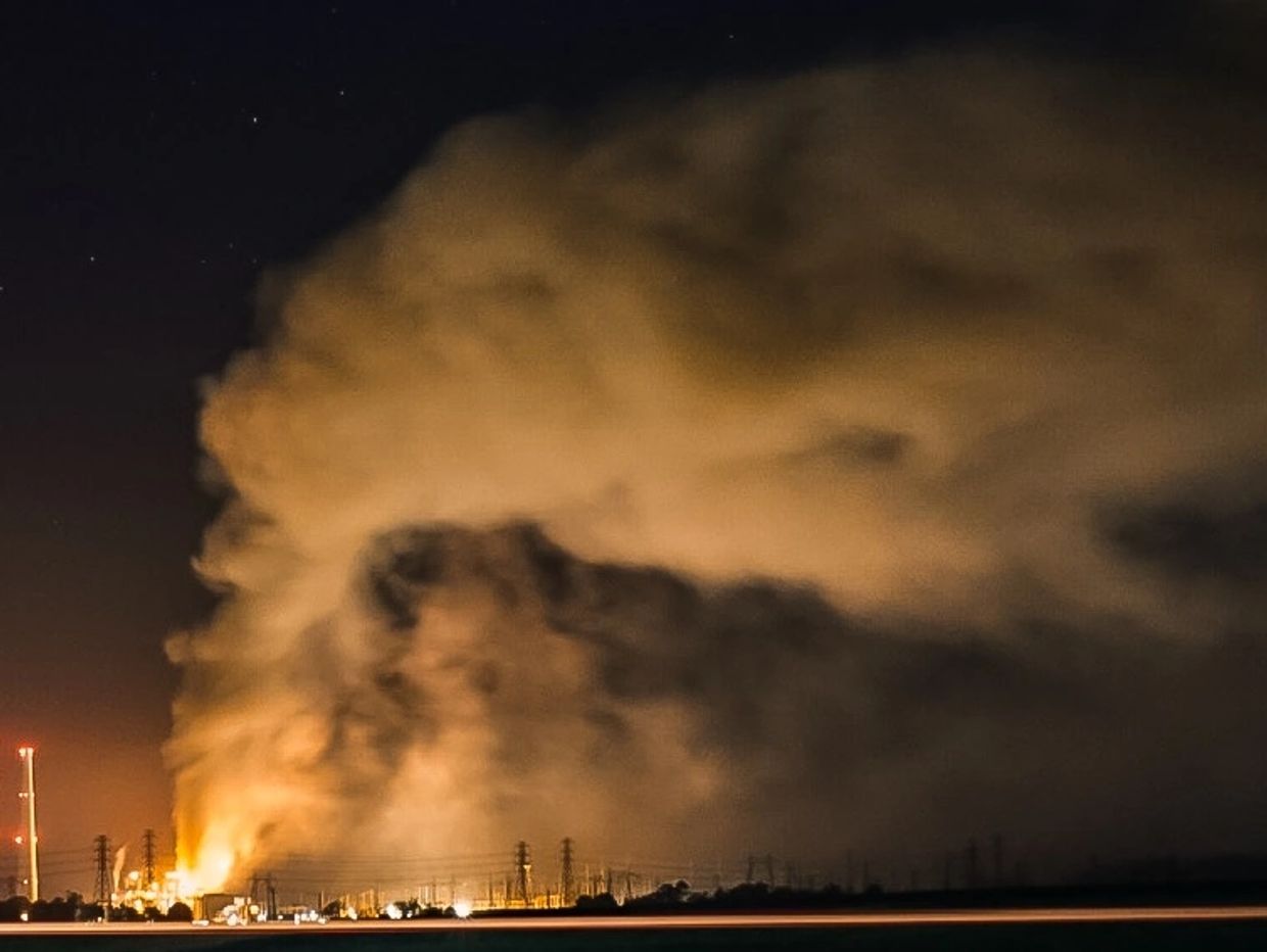 Vistra Energy fire at Moss Landing battery storage facility.