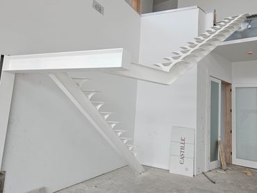 Clean modern steel staircase