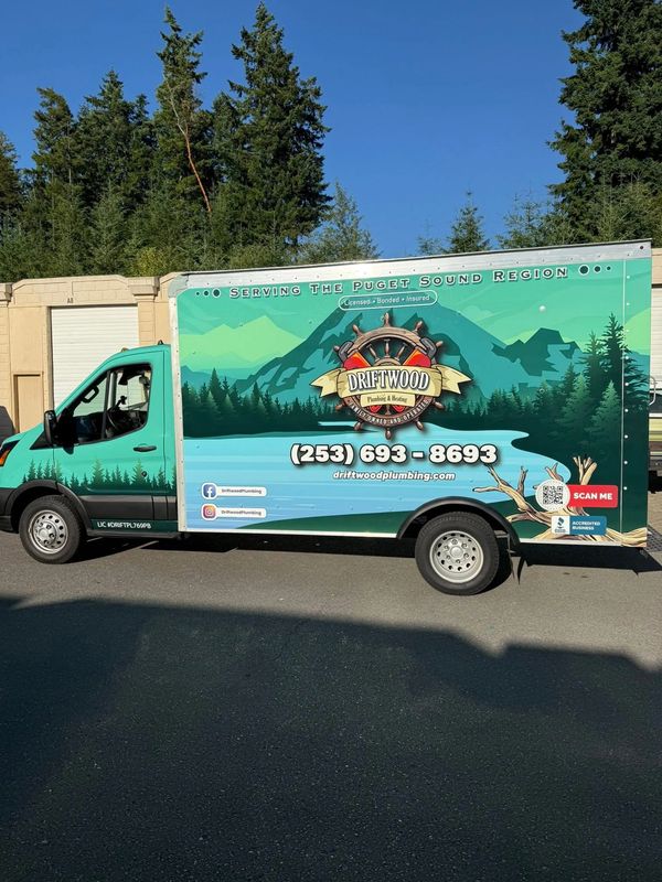 Driftwood Plumbing & Heating service truck serving South King and Pierce County