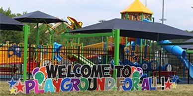 Accessible playground and Splash Pad in New Albany, IN for special needs kids and others.