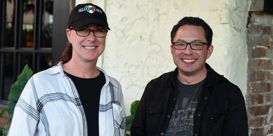 Michael Corbett and Colleen Settle outside Kevin Barry's Pub.