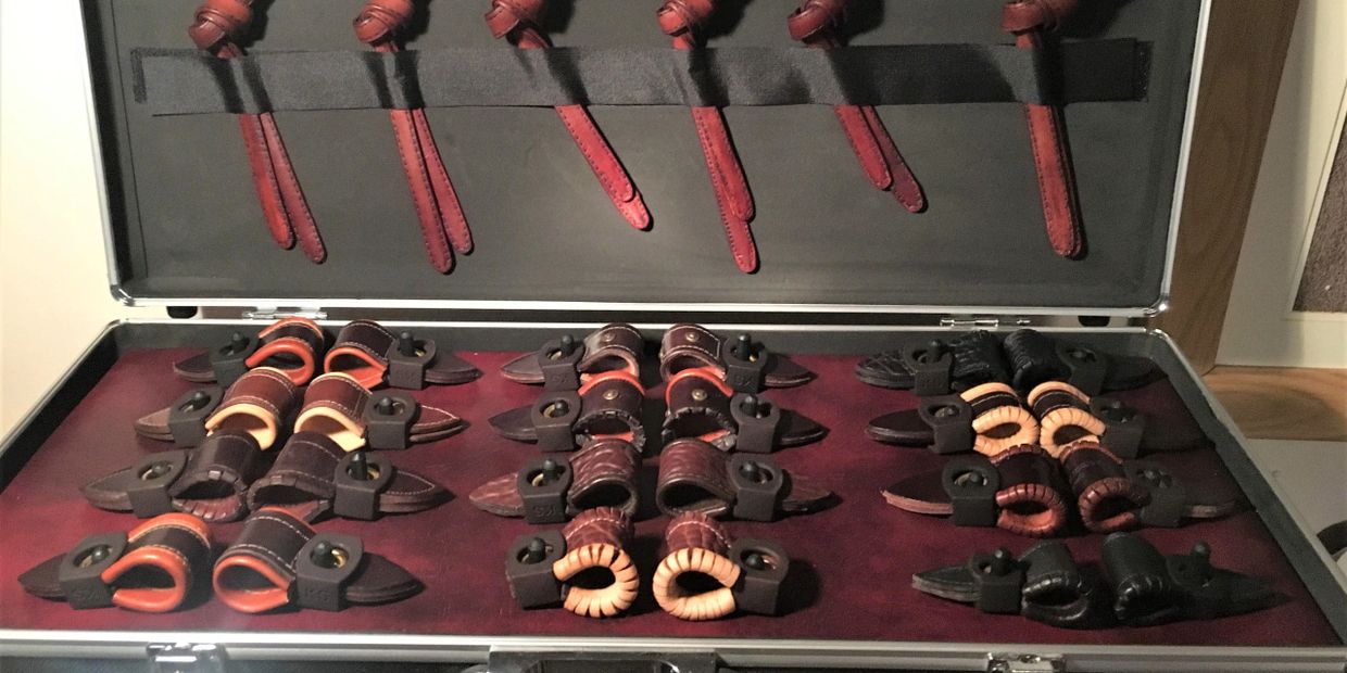 A selection of Anklet pairs fitted with the new Kaiser Slipons and jesses