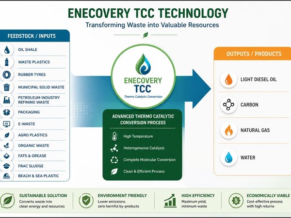 Diagram explaining Enecovery TCC technology and its outputs.