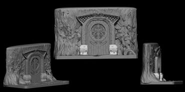 3D sculpted model in Zbrush of a fantasy door