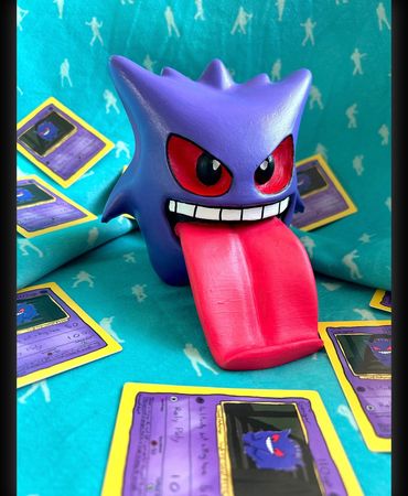 3D printed figure of Gengar that was 3D modeled and painted by me, 3d printing done by 3dmush in ins
