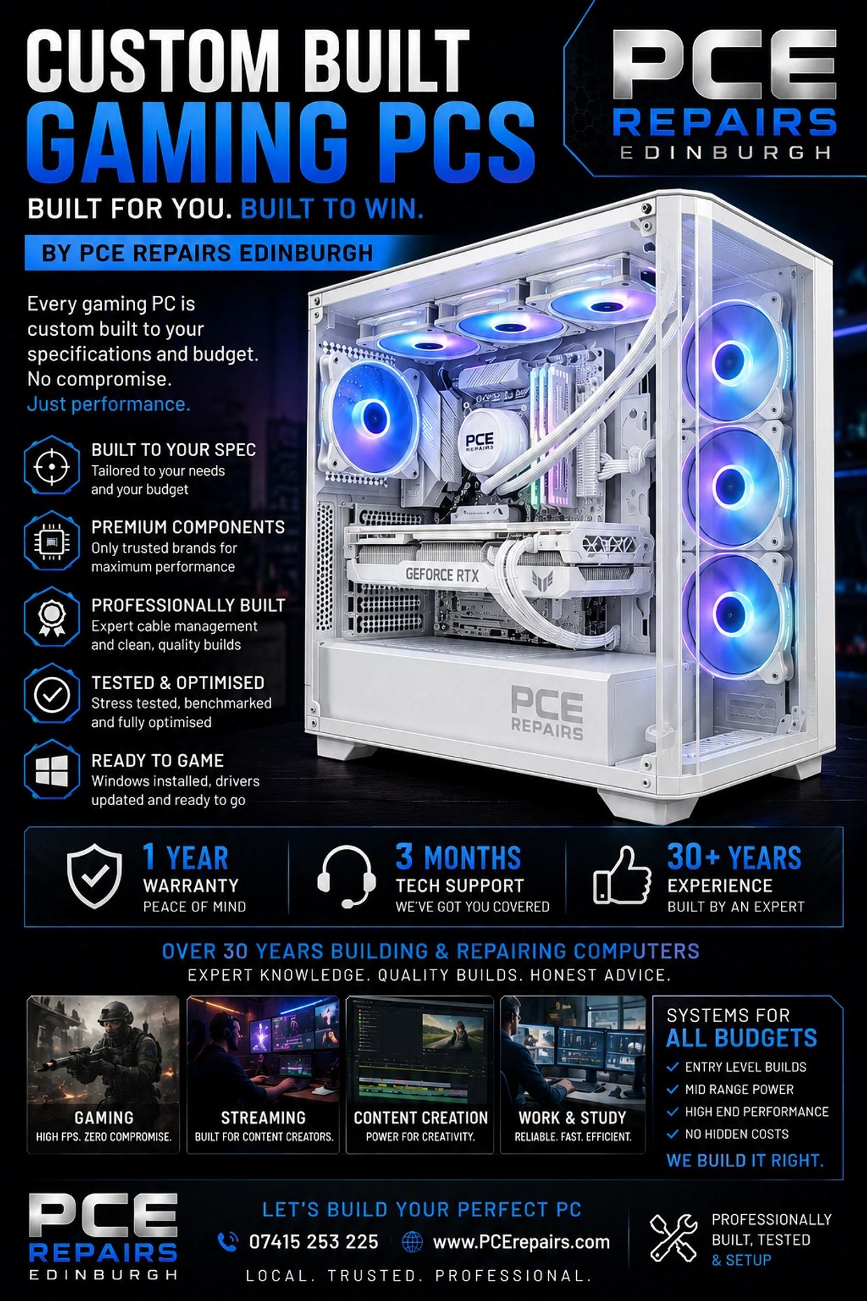 Custom built gaming PC Edinburgh