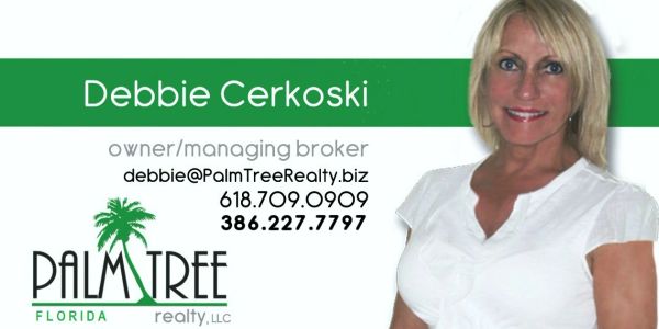 Business card of Debbie Cerkoski, real estate broker.