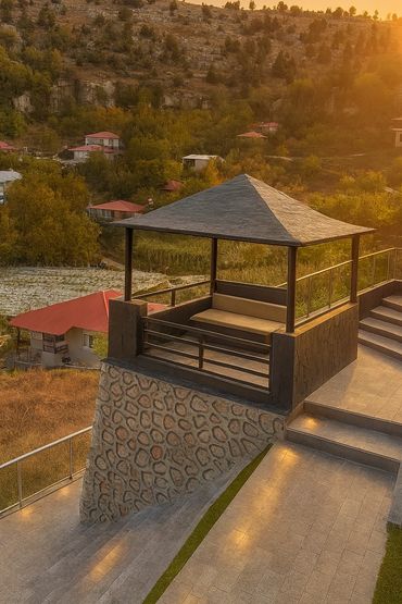 OSB Bungalow gün batımı manzaralı seyir terası ve dinlenme alanı