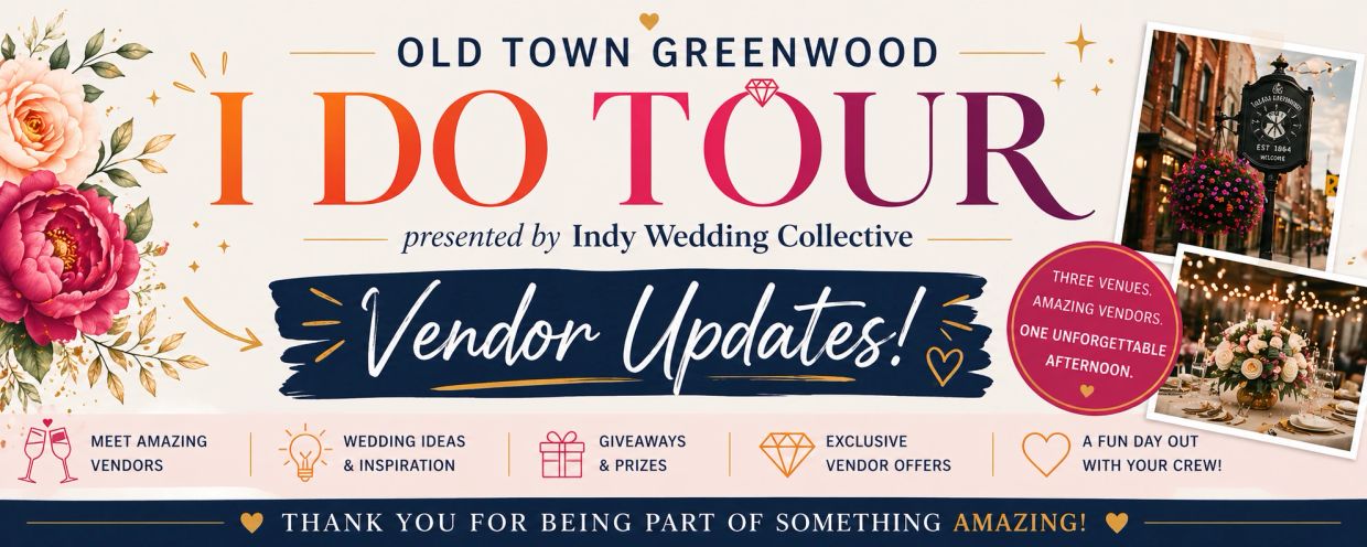 Old Town Greenwood I Do Tour vendor updates with wedding ideas and prizes.